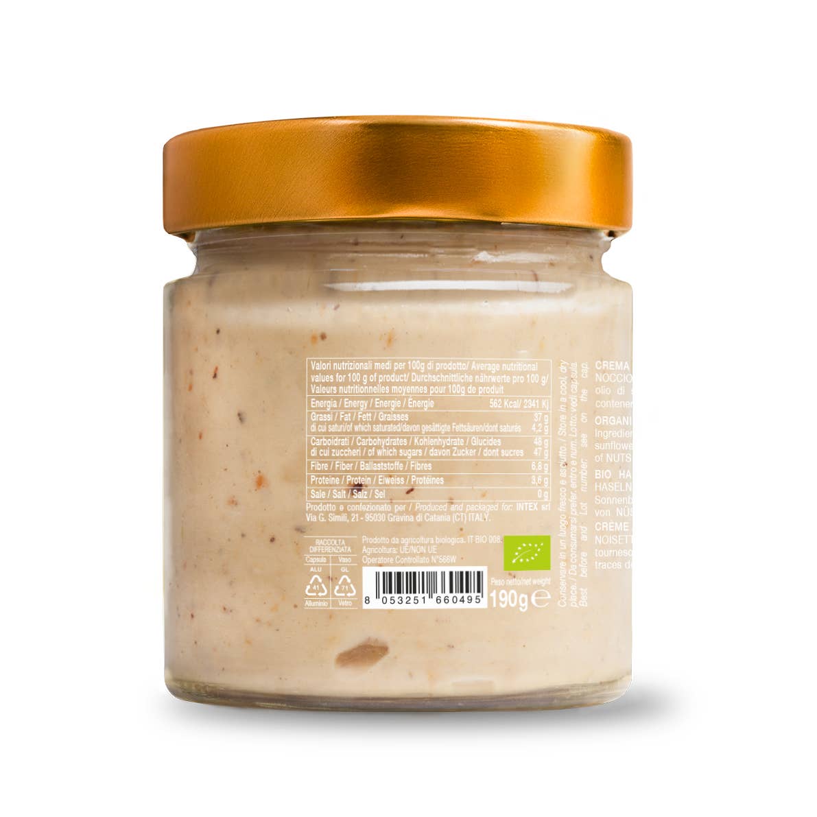 CONVIVIA for italian food lovers - Wholesale Nut Butter - Organic sweet hazelnut cream 190g2