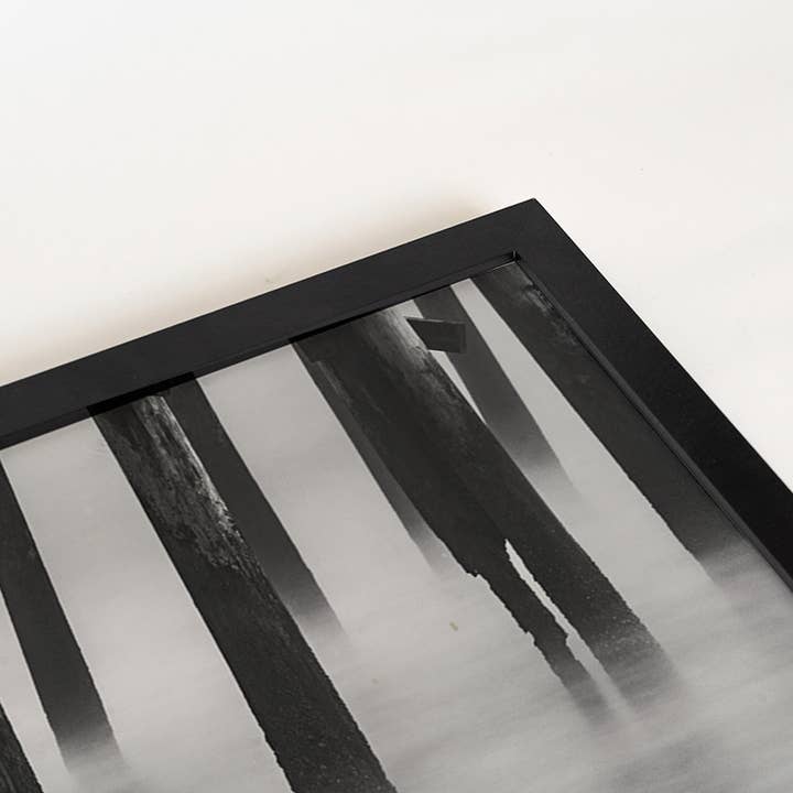 Black Foggy Ocean image. Wall art print with frame. for wholesale on Faire8