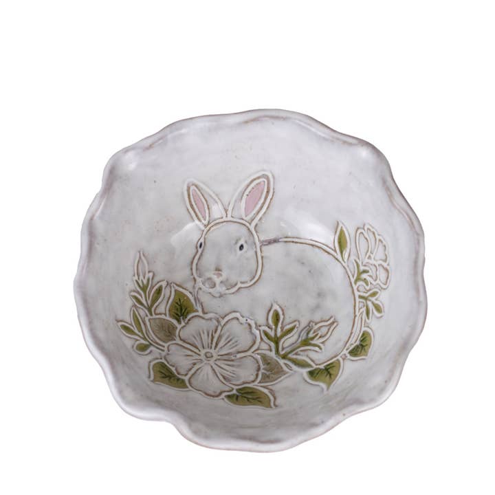 The Royal Standard - Wholesale Bowl - Callie Bunny Bowl White/Multi 6"x6"x2.75"