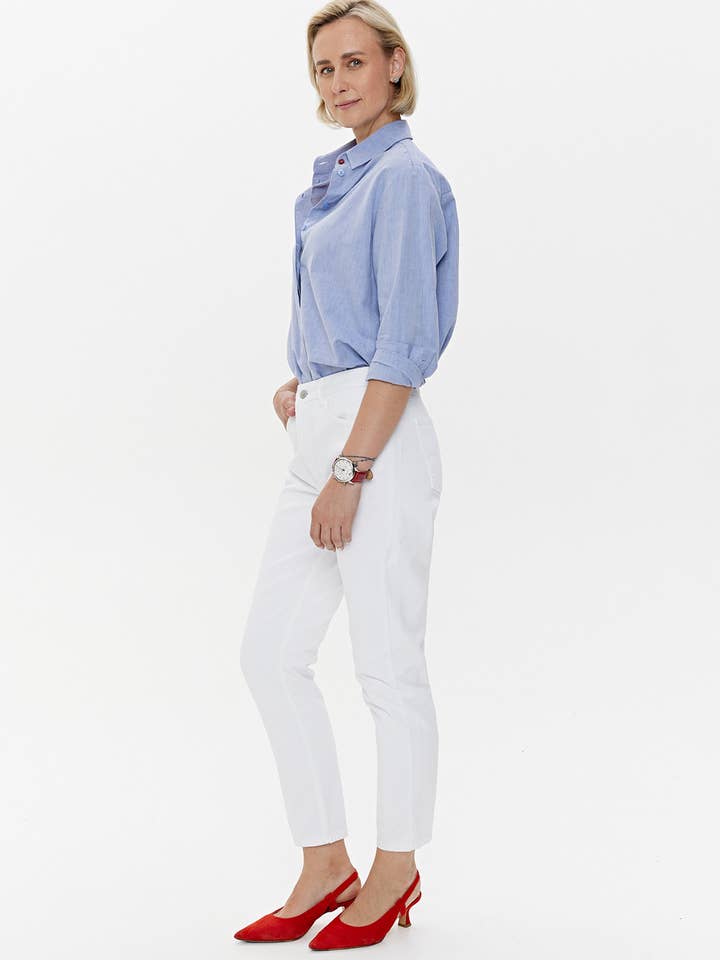 CAPSULE by Agnė Gilytė - Wholesale Button Down Shirt - Women's - Shirt 'OXFORD' | classic washed cotton in baby blue6