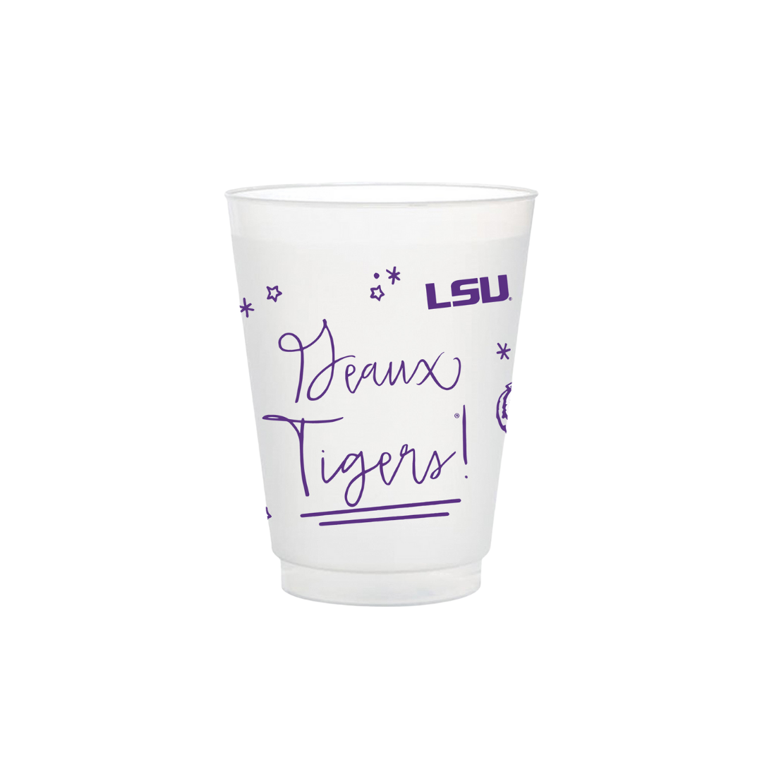 Valiant Gifts Inc – Engroshandel Engangsbæger – LSU frostede flex-festkopper (8-pakke)0