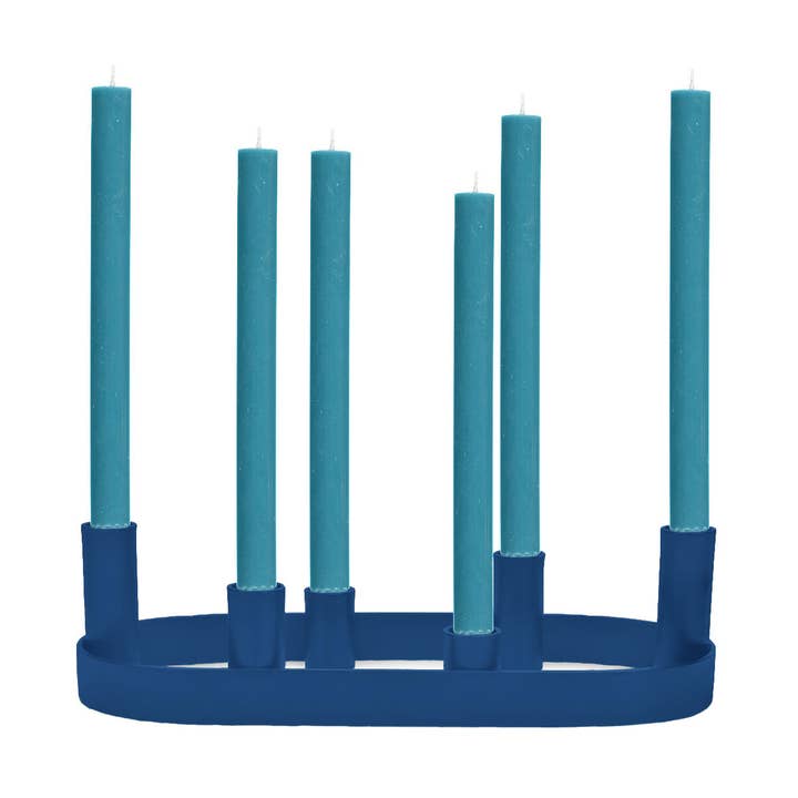 Oval Metal Candelabra Ring in Midnight Blue for wholesale by British Colour Standard North America
