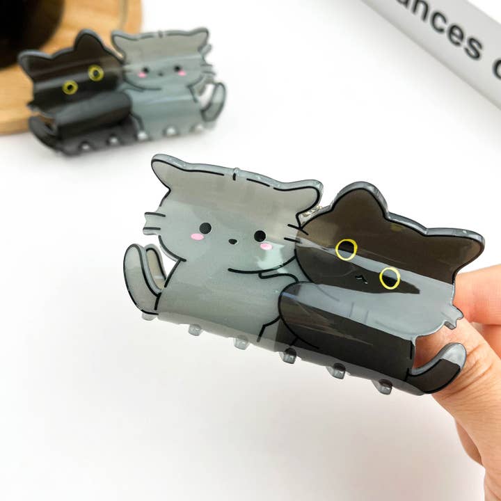 Hugging Cats Hair Claw Clip, Cute Cat Animal Hair Clip for wholesale on Faire4