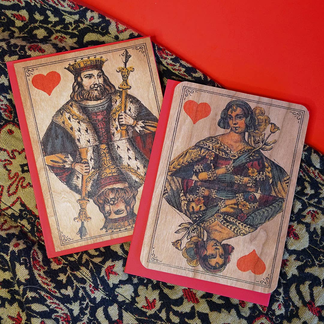 Spitfire Girl - Wholesale Gewone wenskaart - Houten kaart plat - Queen Of Hearts1