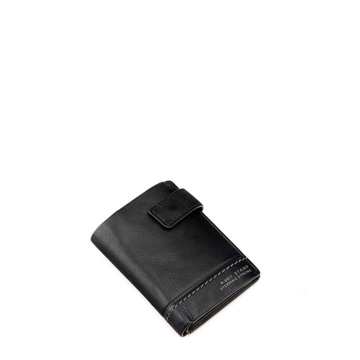 Stamp - Wholesale Wallet - Men's - Stamp black washed leather wallet