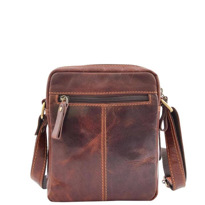 PRIMEHIDE - Wholesale Crossbody Bag - Men's - GL10 Bridge Leather Double Zip Flight Bag - GL10FLIGHTBAG
