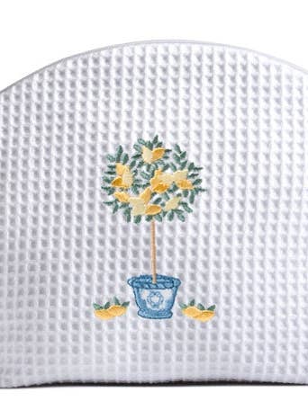 Bolsa Cosmética (Mediana) - Tejido Waffle Blanco, Bordado para venta al por mayor de Jacaranda Living