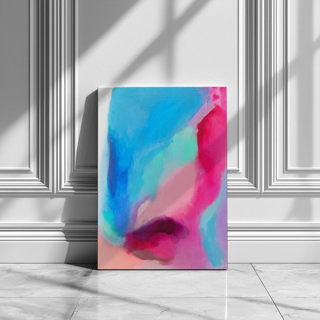 House Prints – Großhandel Kunstdruck – Gerahmter Kunstdruck auf Leinwand, abstrakt, leuchtend, Frühlings-Aquarell3