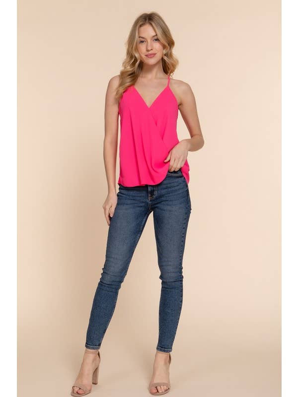 Active Basic | Active USA - Wholesale Camisole - Women's - V-neck Surplice Woven Cami Top11