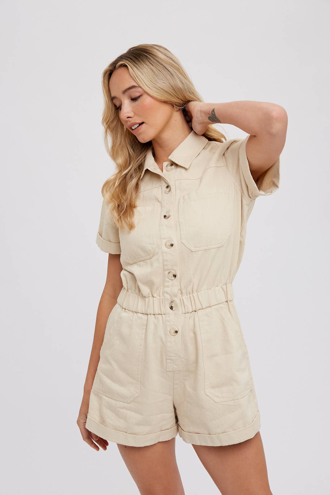 Bluivy - Wholesale Romper - Women's - BUTTON FRONT COTTON ROMPER14