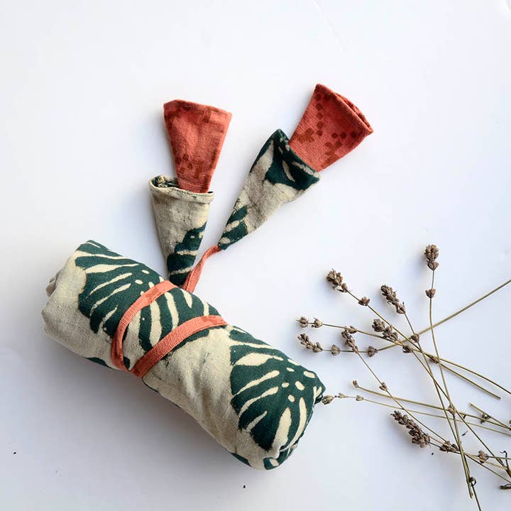 Ichcha – wholesale Grocery/shopping bag – Large Organic Cotton Blockprinted Bag - Jungle 2.05