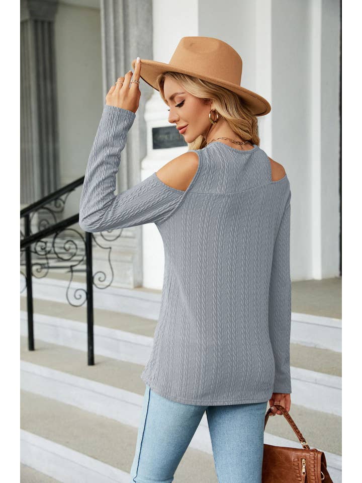 YNIQUE – wholesale Knit top – Women's – Women V-Neck Strapless Loose Long Sleeve T-Shirt19