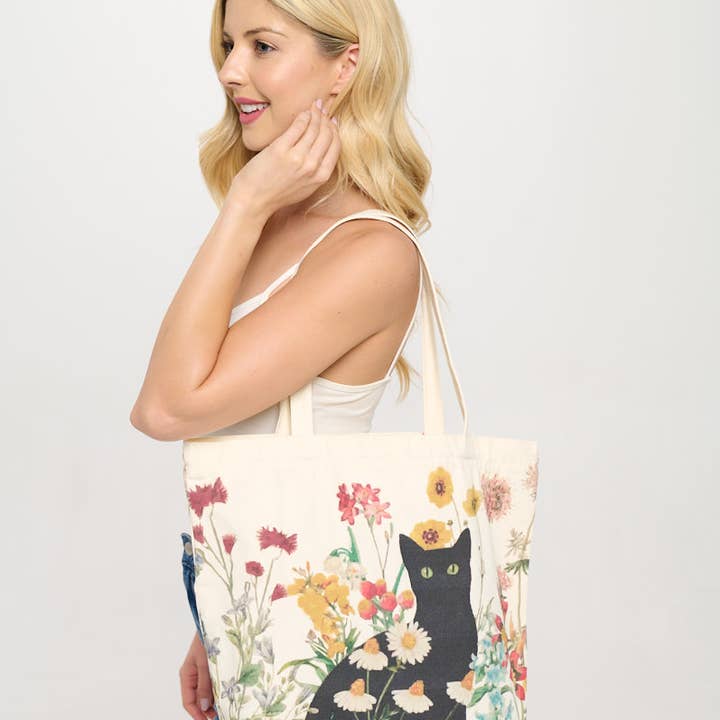 CAT FLORAL PRINT TOTE BAG and other Purchase Wholesale smycken. Free Returns & Net 60 Terms on Faire trending on Faire.