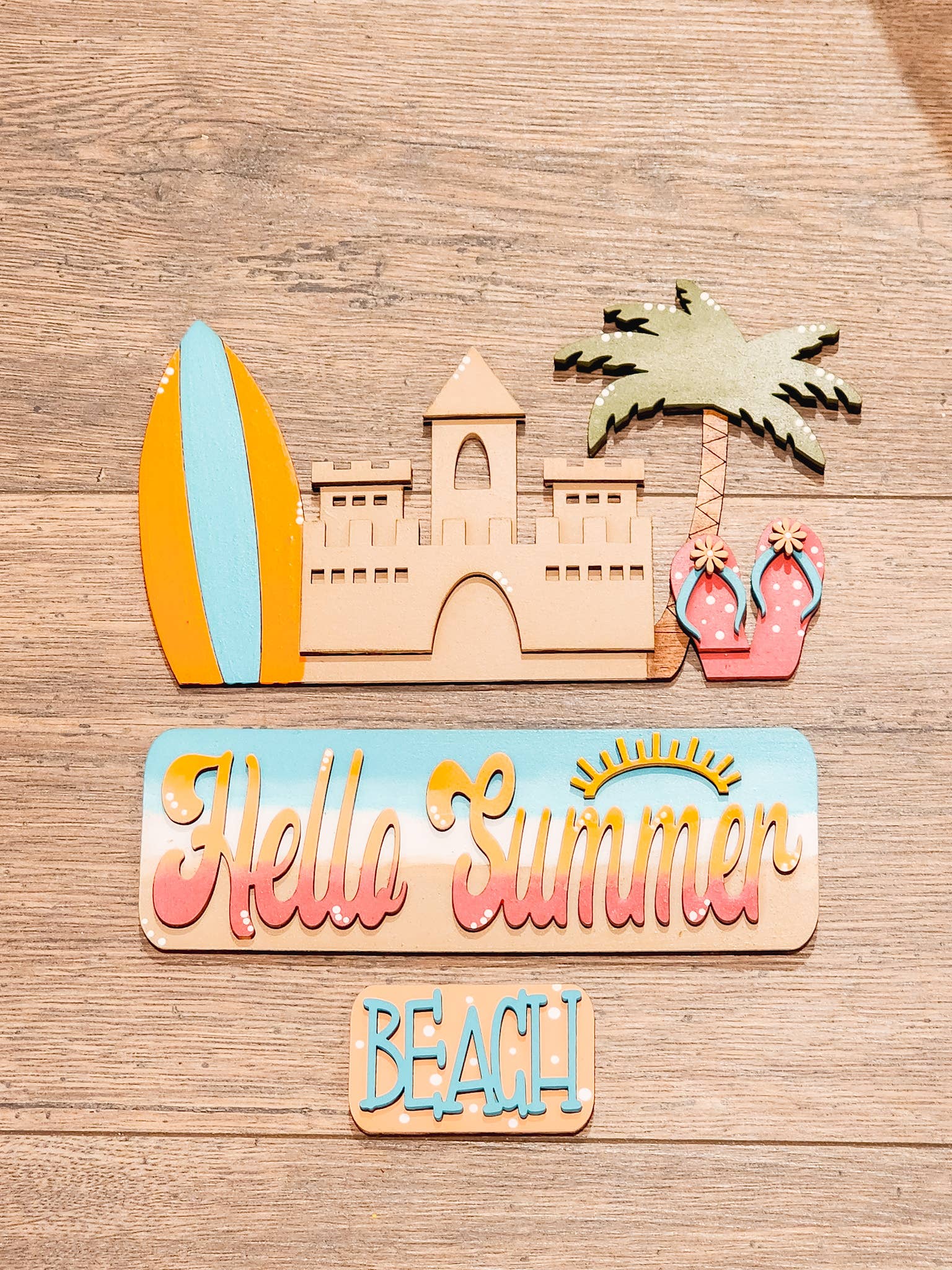 Hollow Grove Designs - Wholesale Door Hanger - Hello Summer Truck Insert| Interchangeable Beach Door Hanger0