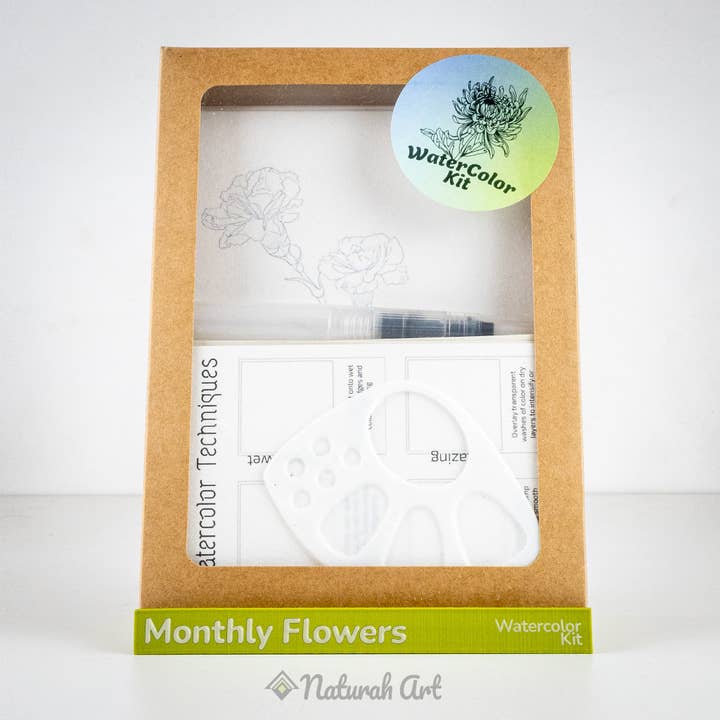 Monthly Flowers WaterColor Set for wholesale by Naturah