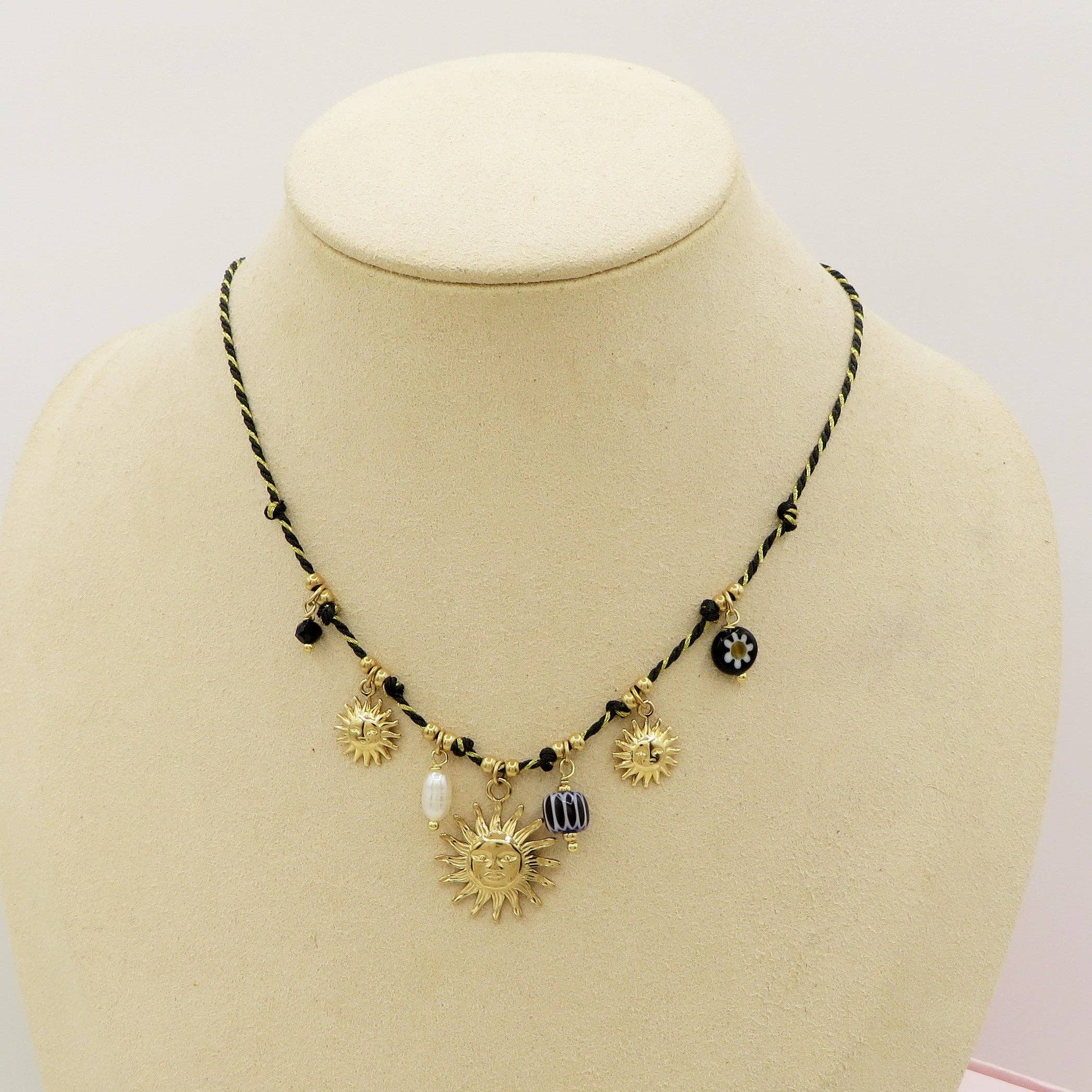 Daemon srls - Wholesale Pendant/Charm Necklace - SOLEIL COLLANA - ACCIAIO inossidabile - Collana catena charms sole e murrine2