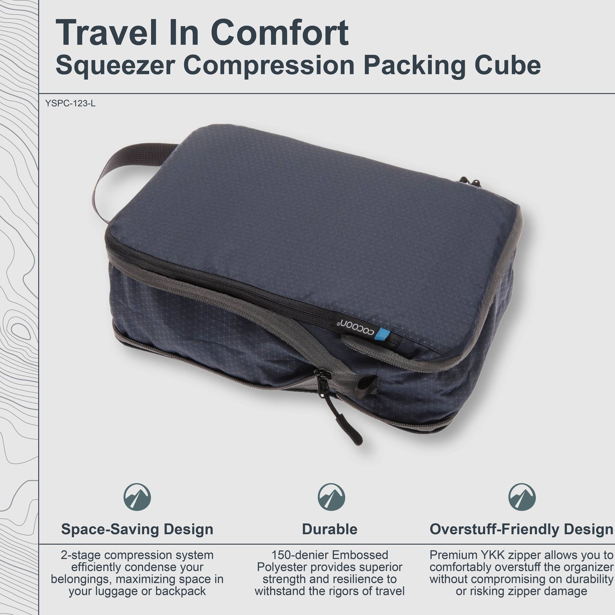 Galaxy Blue Squeezer Compression Packing Cube EcoMade - 2 Sizes for wholesale on Faire3