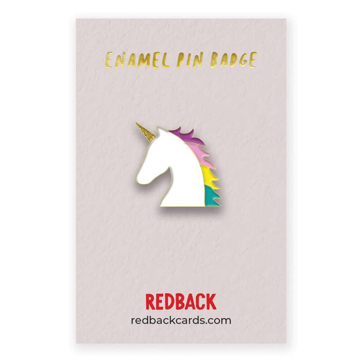 Unicorn Enamel Pin Badge for wholesale by Redback Cards - ALL duties and tariffs paid