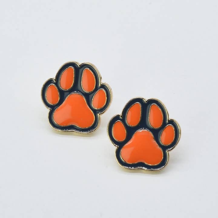 MiMi Wholesale - Wholesale Stud/Post Earrings - CE3213 Paw Print Gameday Earrings3