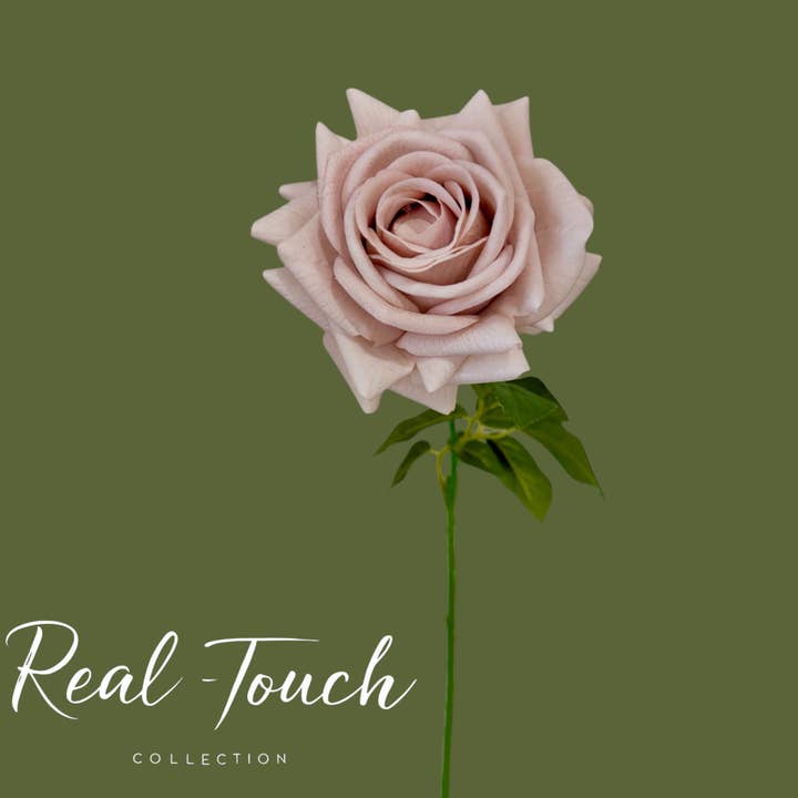 Angel Isabella - Wholesale Artificial Flowers - 26"-Elegant Real Touch rose-blush taupe-muted beige color
