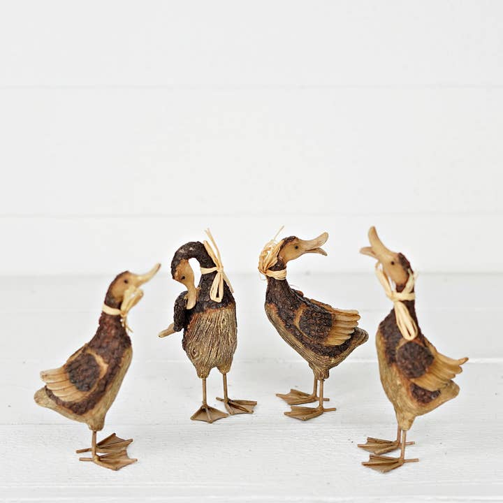 Holiday Depot Inc. - Wholesale Decorative Figurine - HD603ABCD- Set of 4 mix Polyresin Ducks- 7" x 3" x 2.25"