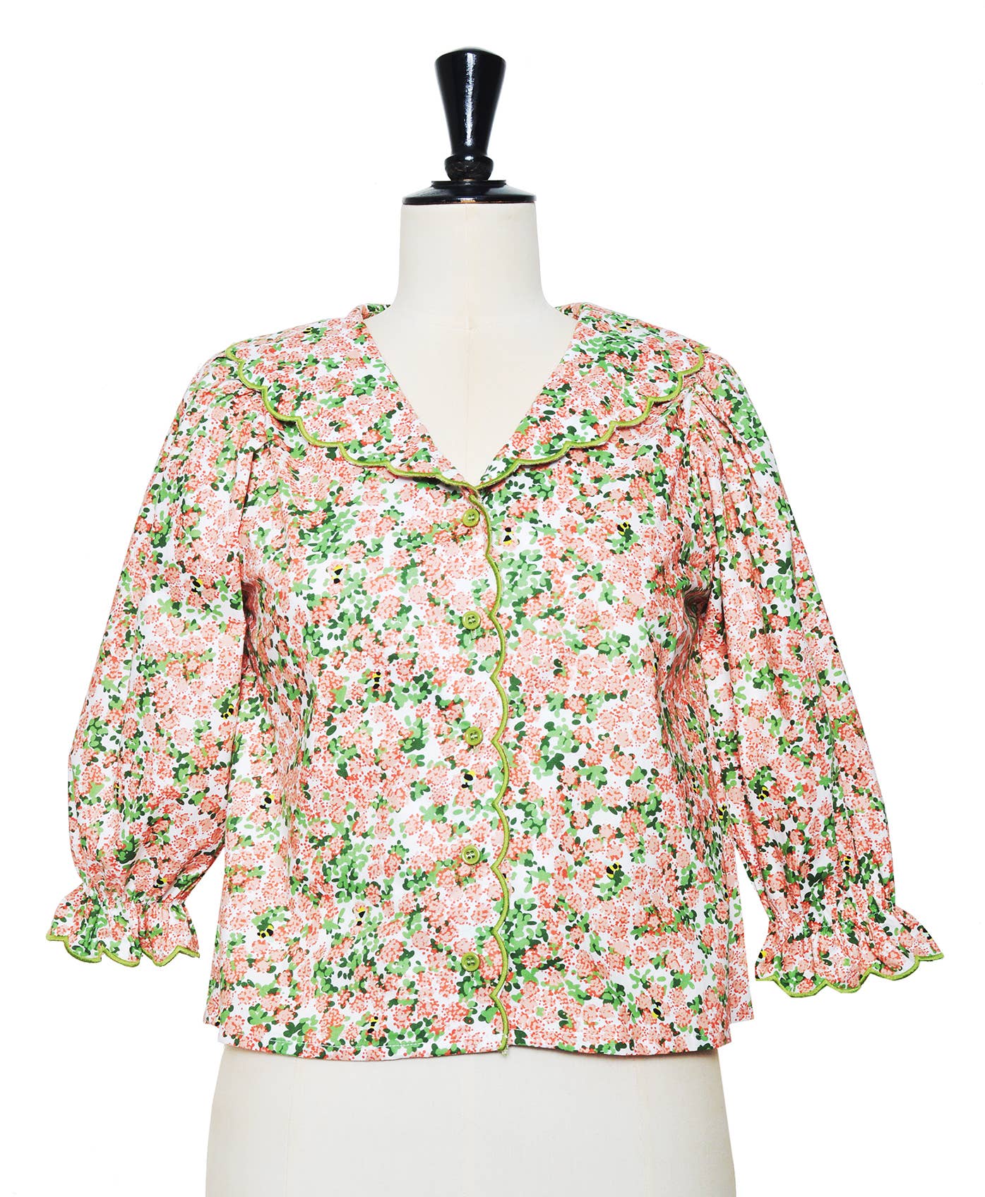ELLI WHITE - Wholesale Blouse - Women's - 3/4 Sleeve Floral Printed Cotton Blouse7