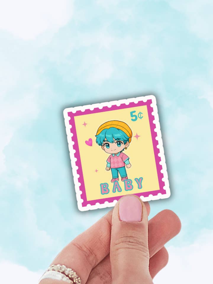 cute k pop sticker, stamp sticker, kawaii decal for laptop for wholesale by Lalatina Shop