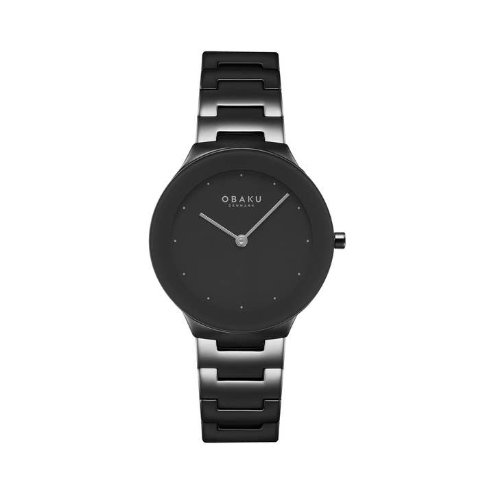 Obaku Denmark Watches - Wholesale Wrist Watch - Women's - Ladies ultra slim 4.2mm thick sleek matte black quartz watch