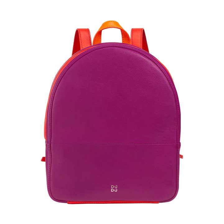 Zaino in Pelle da Donna Dudu con Doppia Cerniera Fucsia per la vendita all'ingrosso da parte di dudu
