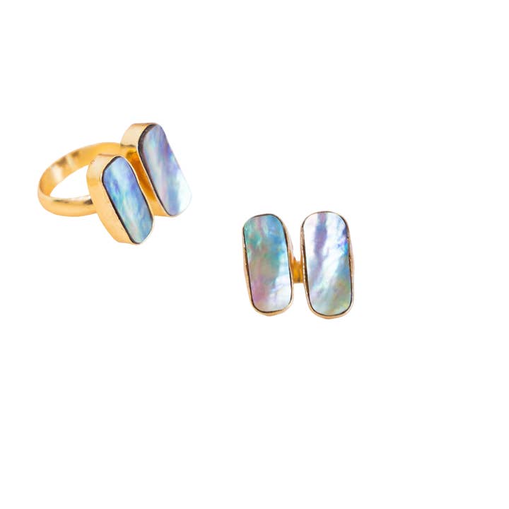 Double Abalone Shell Ring (Collar) for wholesale by Gemajesty Jewellery
