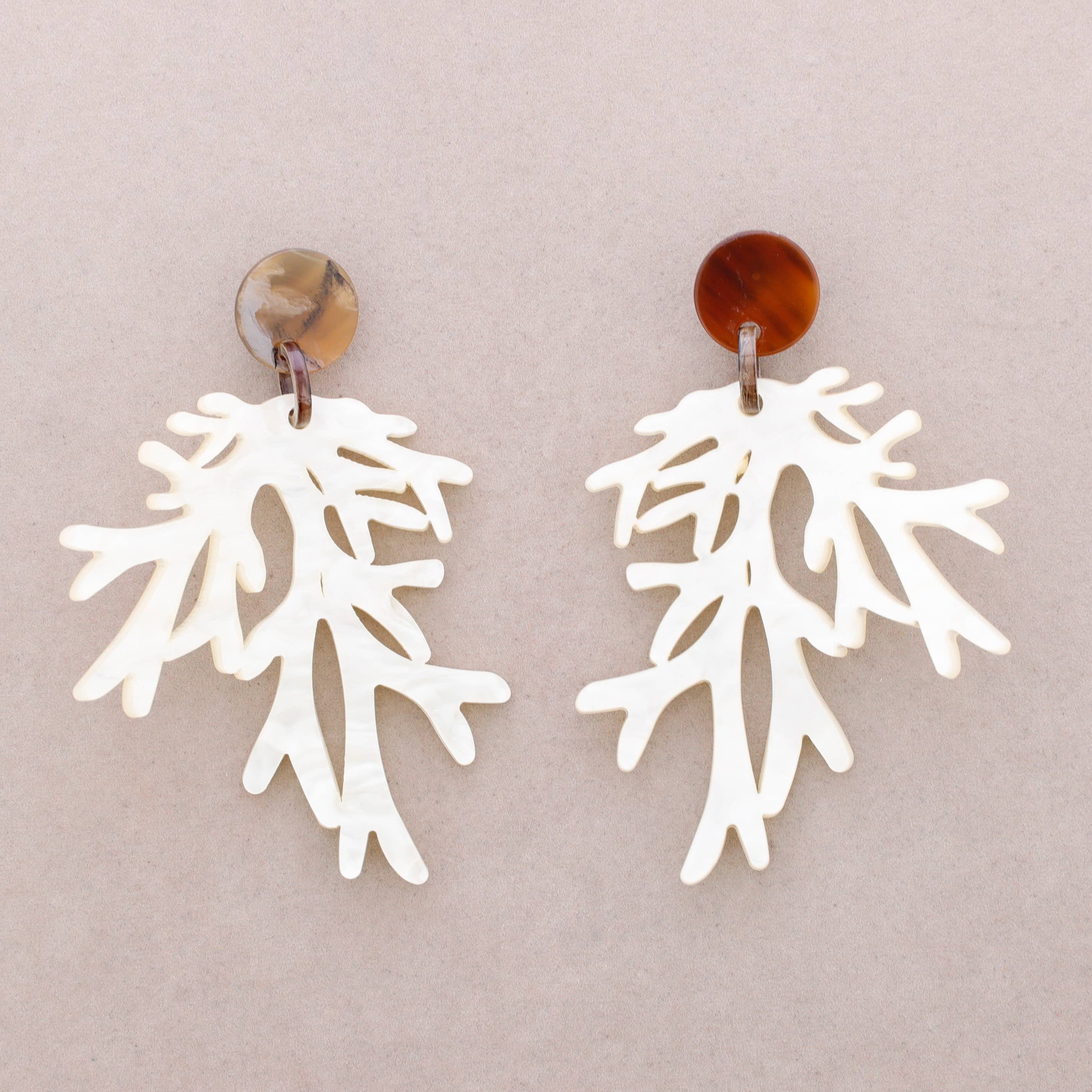 Sonata - Wholesale Snap Jewelry - Coral Resin Earrings3