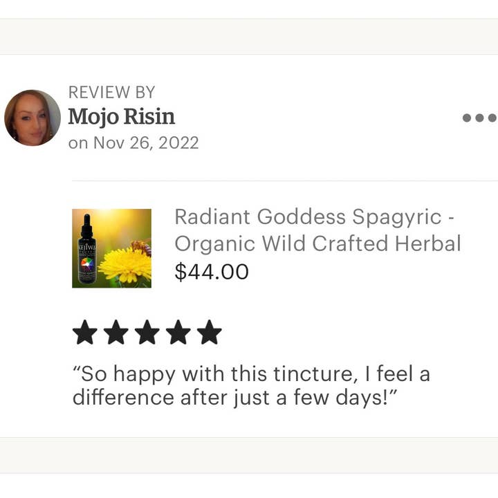 Kejiwa - Wholesale Tincture - Radiant Goddess Spagyria: Woman's Tonic Herbal Tincture