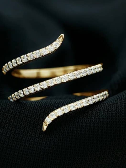 The Diamond Collection- Wrap Finger ring- Gold and silver for wholesale by HoopLa