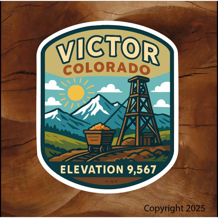 Victor, Co Stickers with Mining Town History for wholesale by Brian Lloyd Designs