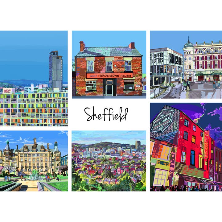 Sheffield Collage Postcard for wholesale by Tomartacus
