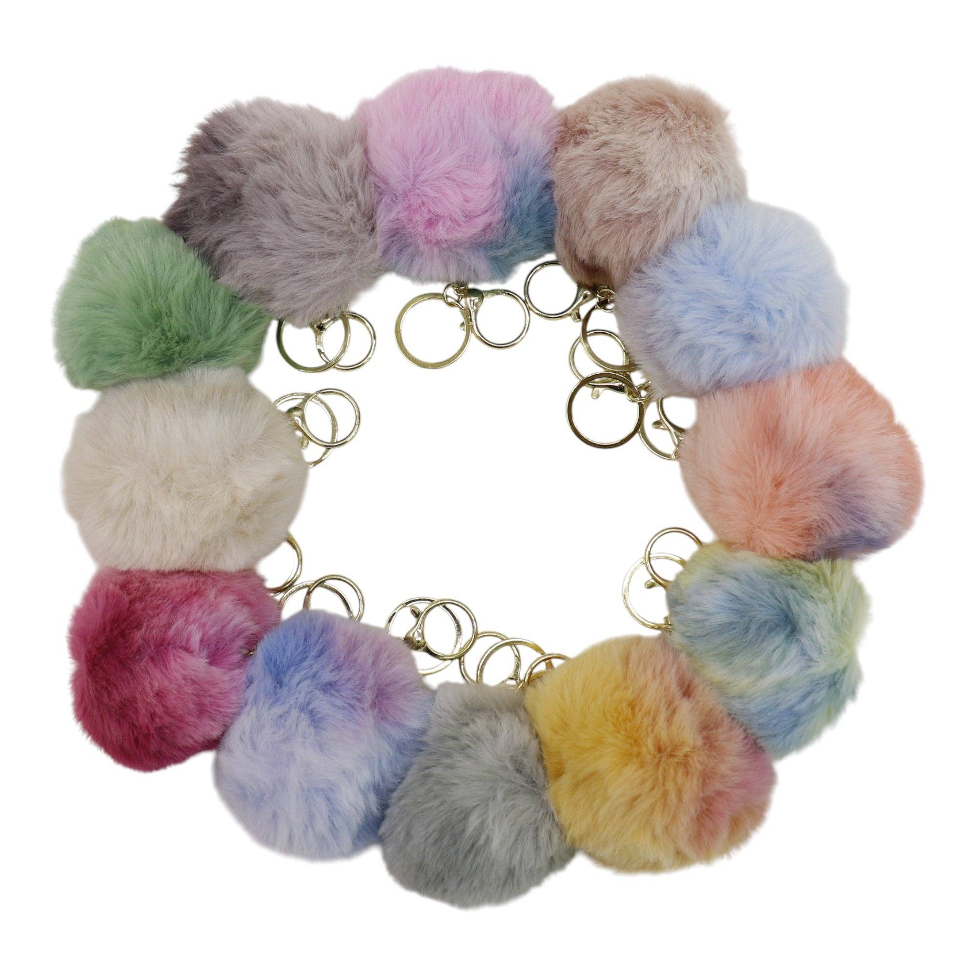 ASSORTI Porte-clés pompon KC0428-1 (lot de 12) en vente sur Faire5