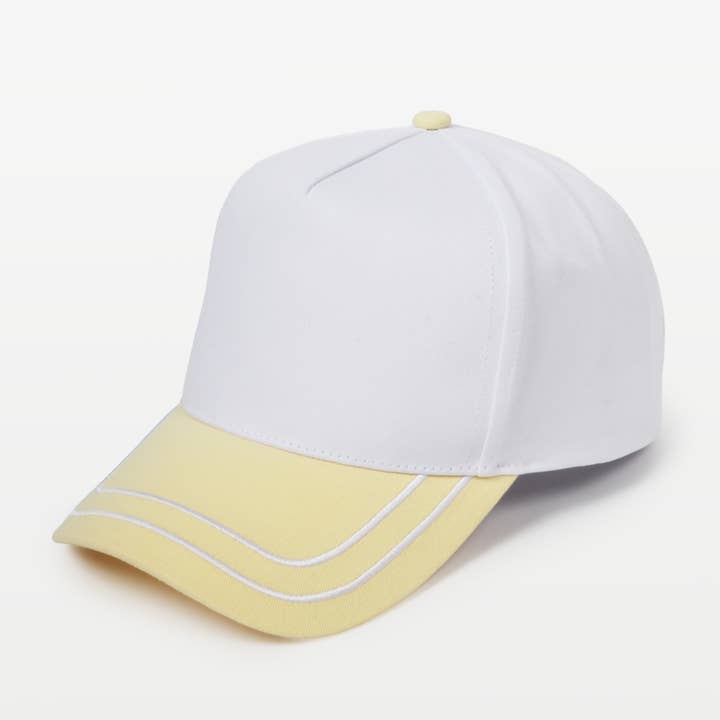 David And Young - Wholesale Baseball Cap - Unisex - Retro Stripe Brim Two Tone 5-Panel Cap3