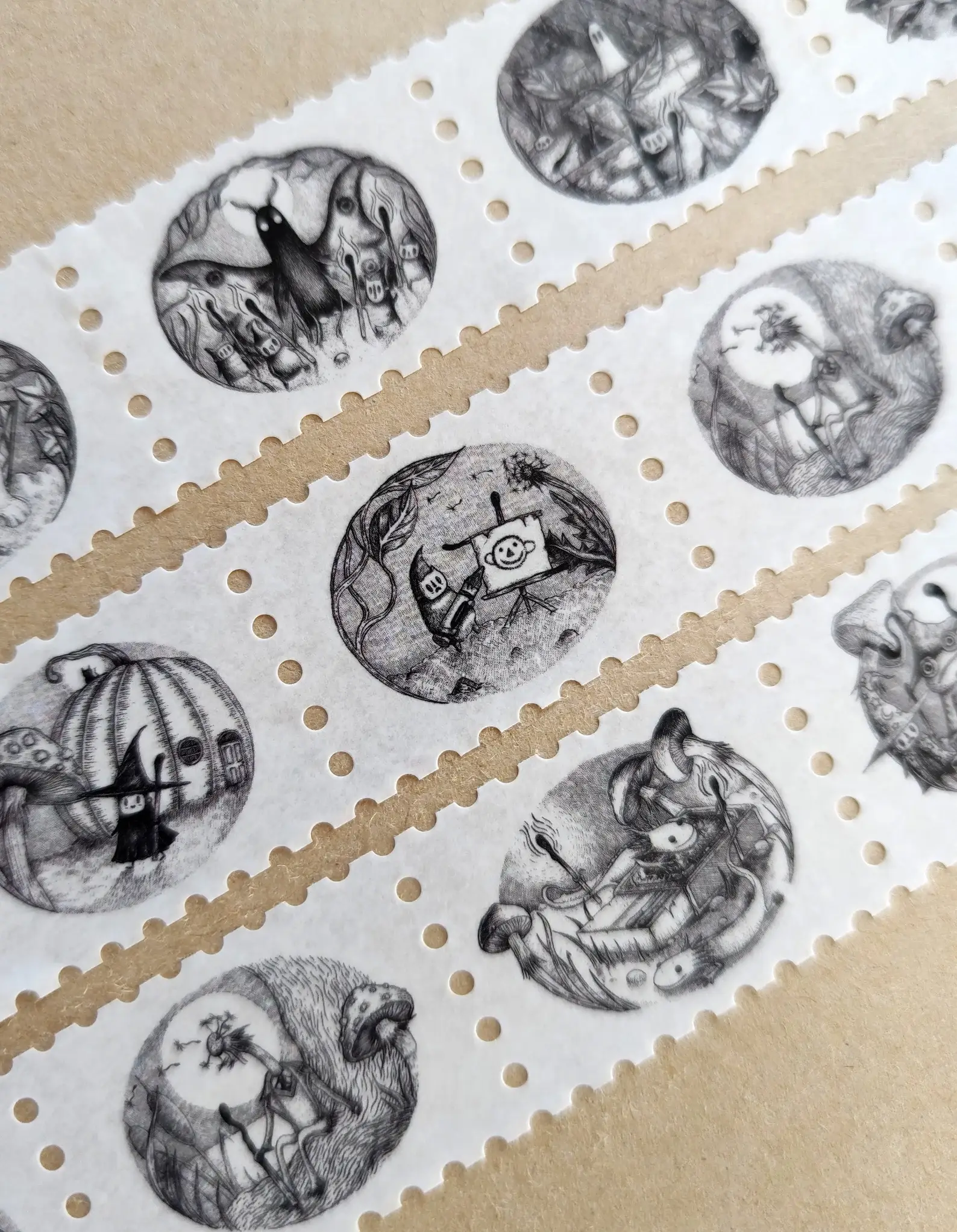 Jon Turner Illustration - Wholesale Washi Tape - Matchsticks Miniatures Fantasy Art Stamp Washi Tape4