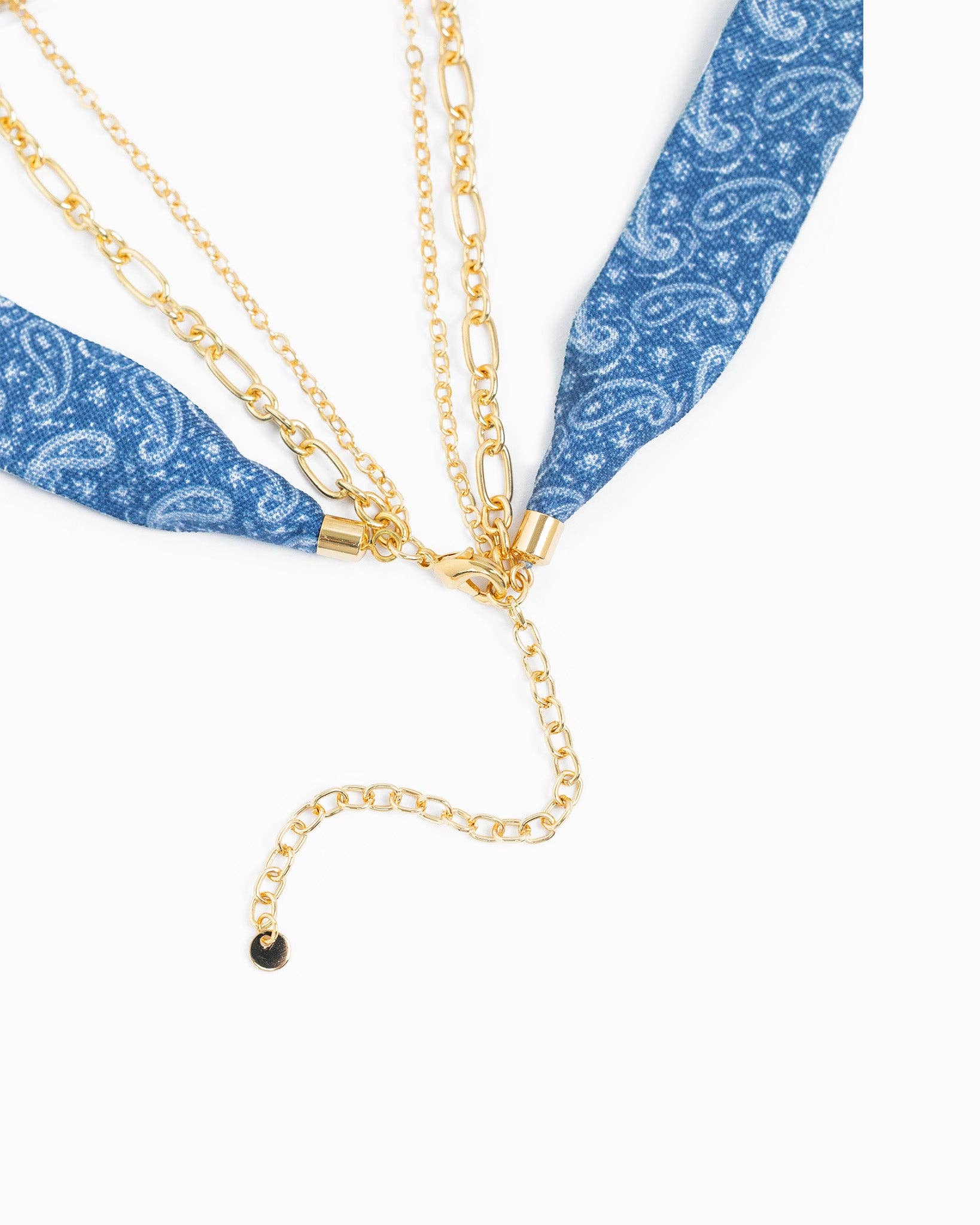 Sessori - Wholesale Pendant/Charm Necklace - 3 Layered Western Denim Bandana Scarf Necklace3