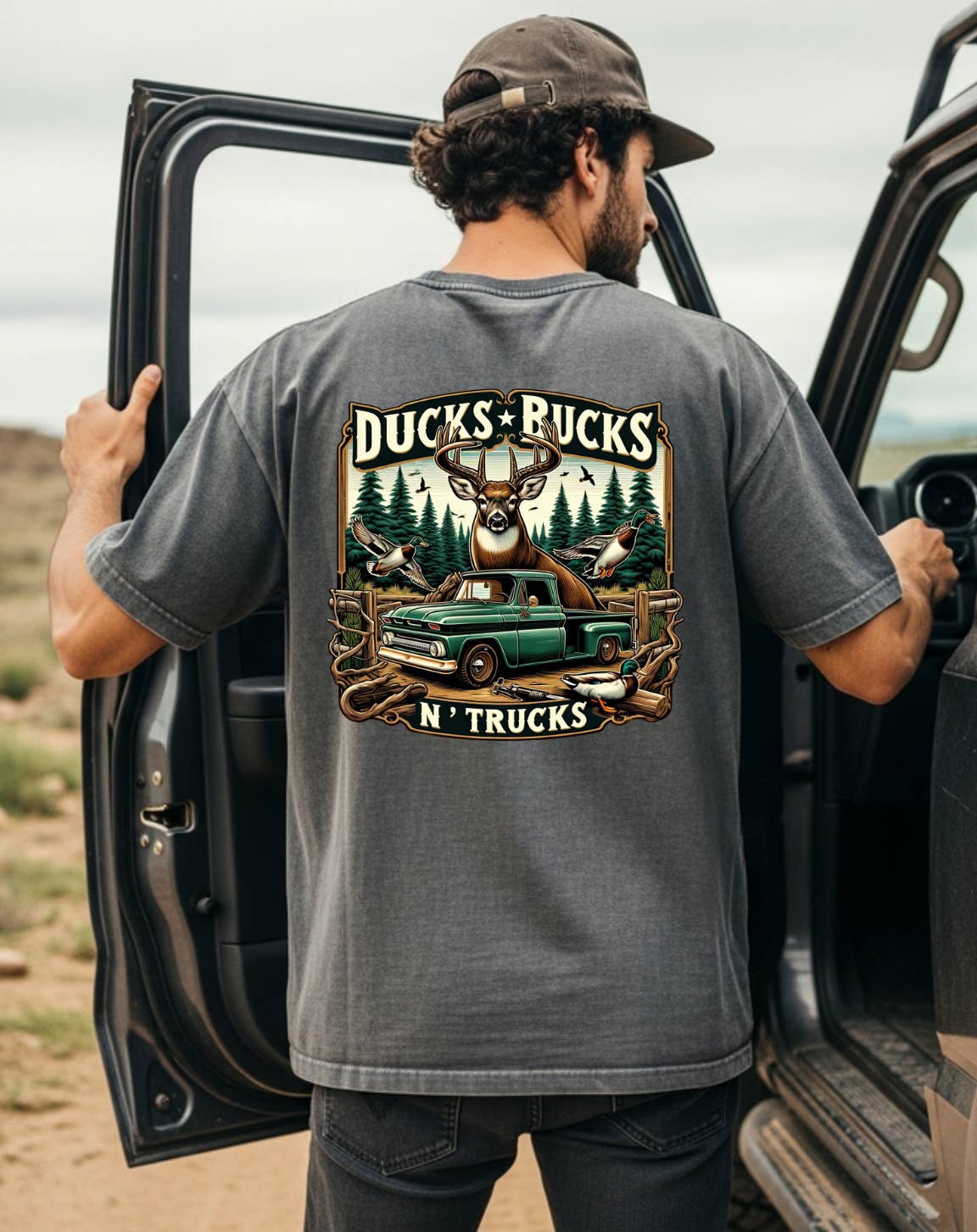 Twisted Image Tees Wholesale - Wholesale T-Shirt (Graphic) - Men's - Ducks Bucks N’ Trucks (CC Pepper T-Shirt)