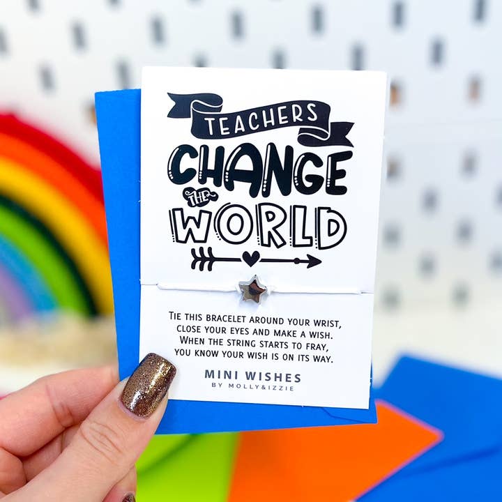 Teachers Change The World Mini Wish Bracelet for wholesale by by Molly&Izzie