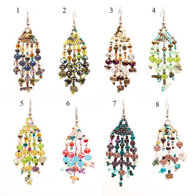 Lucia's Imports - Vente Boucles d'oreilles pendantes - Boucle d'oreille en pierre plume2