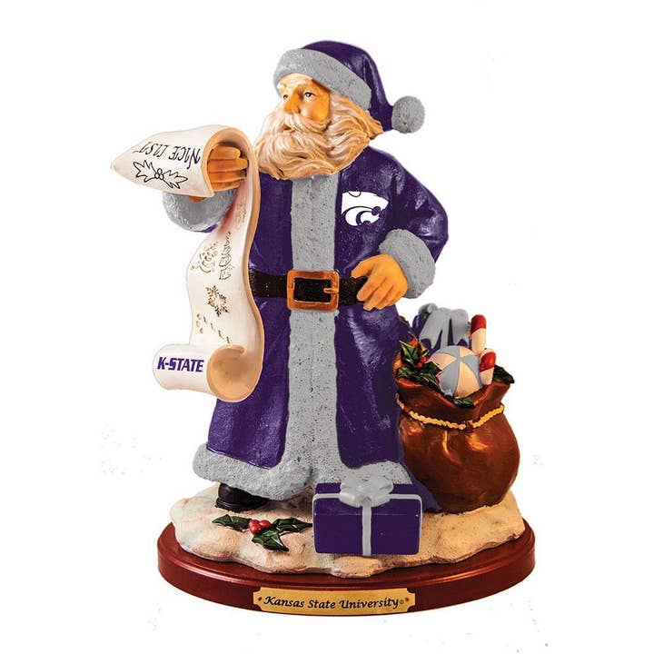 Naughty Nice List Santa Figure, Kansas State Wildcats for wholesale by The Memory Company