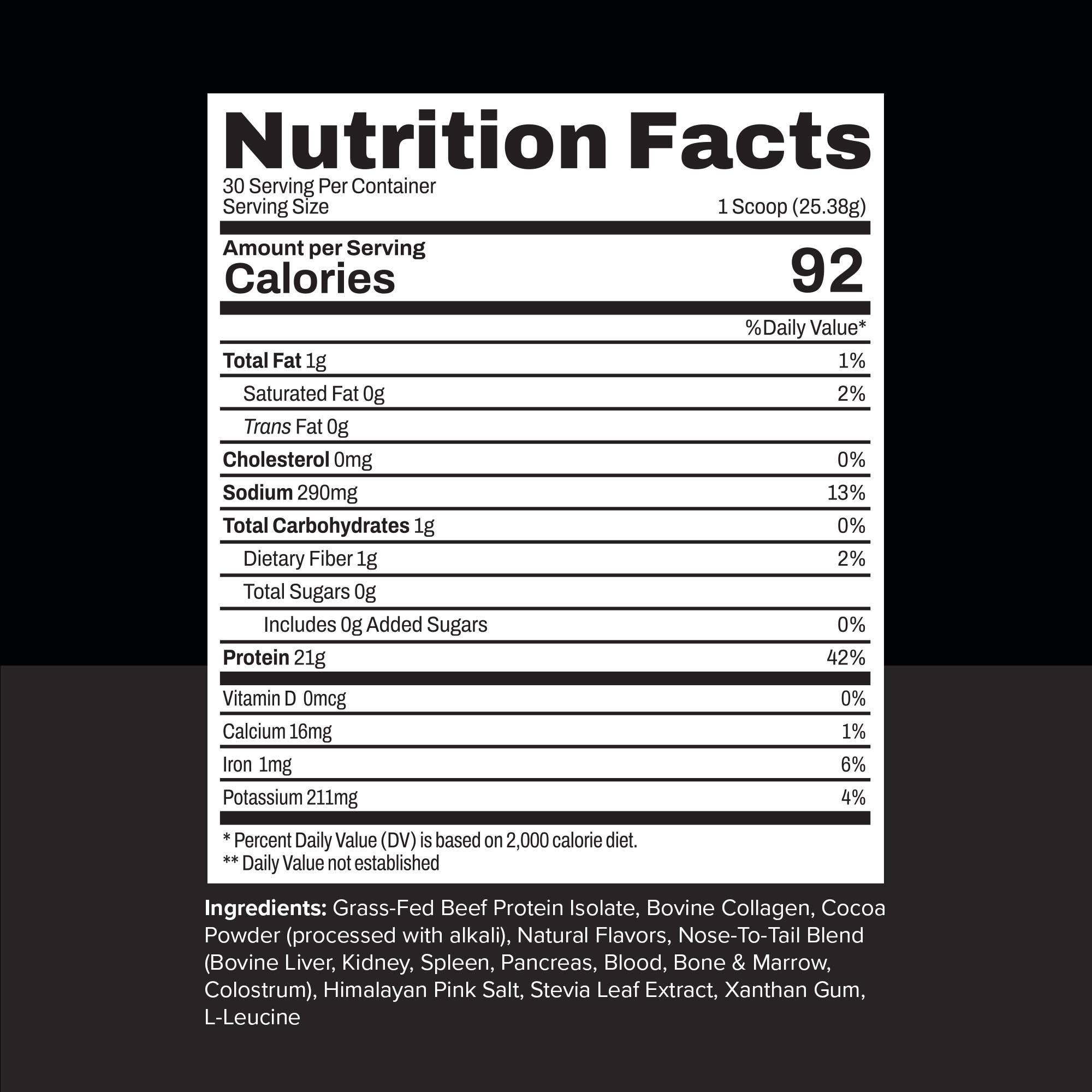 Noble Origins - Wholesale Protein/Superfood Powder - Noble Grass-Fed Beef Protein: Chocolate 2