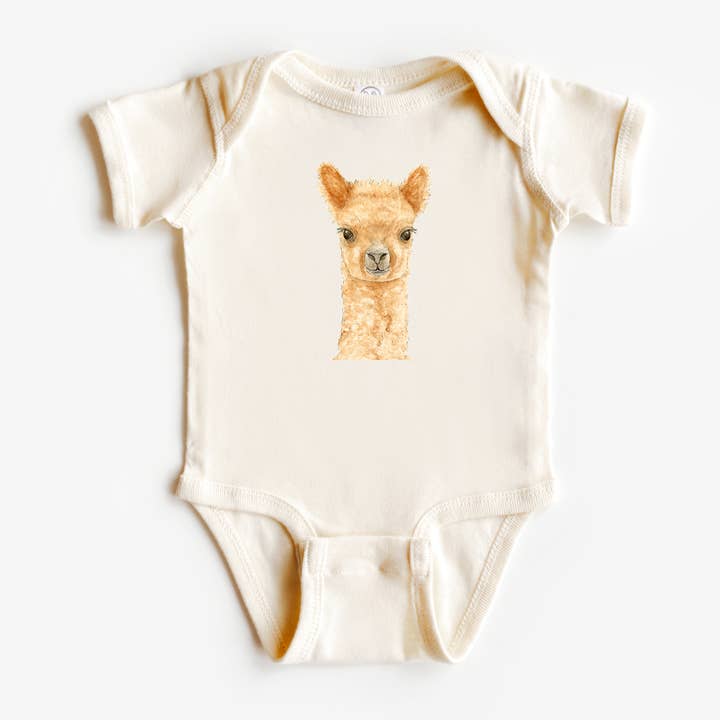 Alpaca Onesie® — Gepersonaliseerde Alpaca Babyonesie® voor wholesale door WLDFLWR Studio