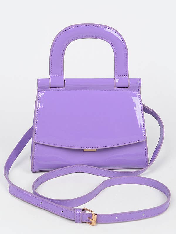 Patent Leather Top Handle Clutch for wholesale by Shop Neighbors