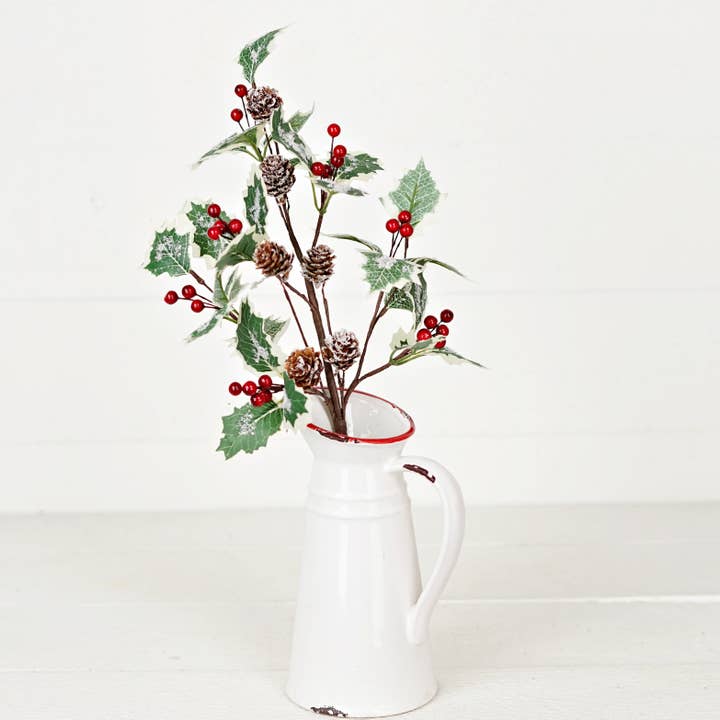 Holiday Depot Inc. - Wholesale Christmas Decoration - 510136- 19in Spray-Sparkle Holly Holiday2