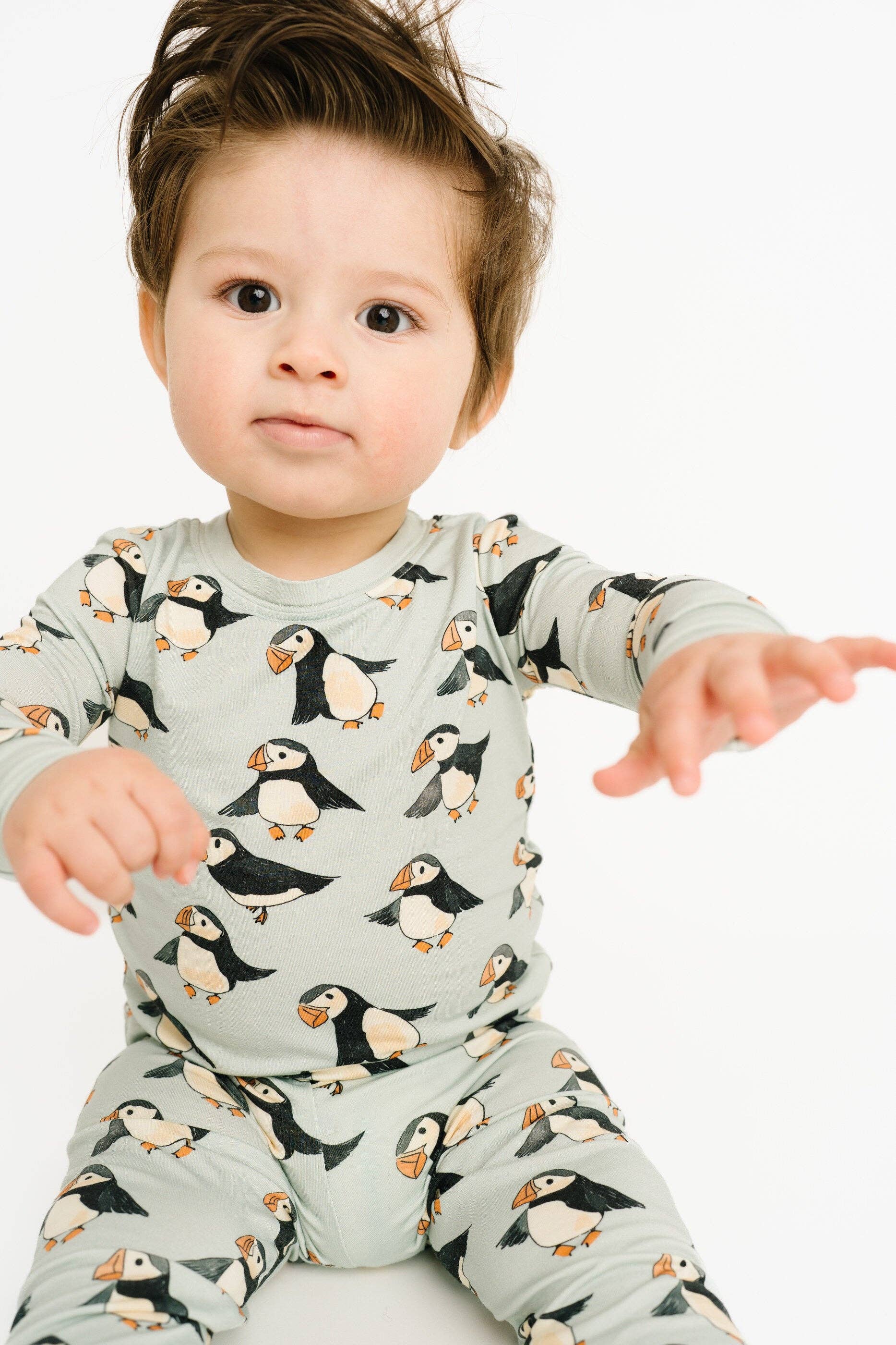 Little One Shop - Wholesale Sleepwear Set - Kids - Puffin Pals Bamboo Set4