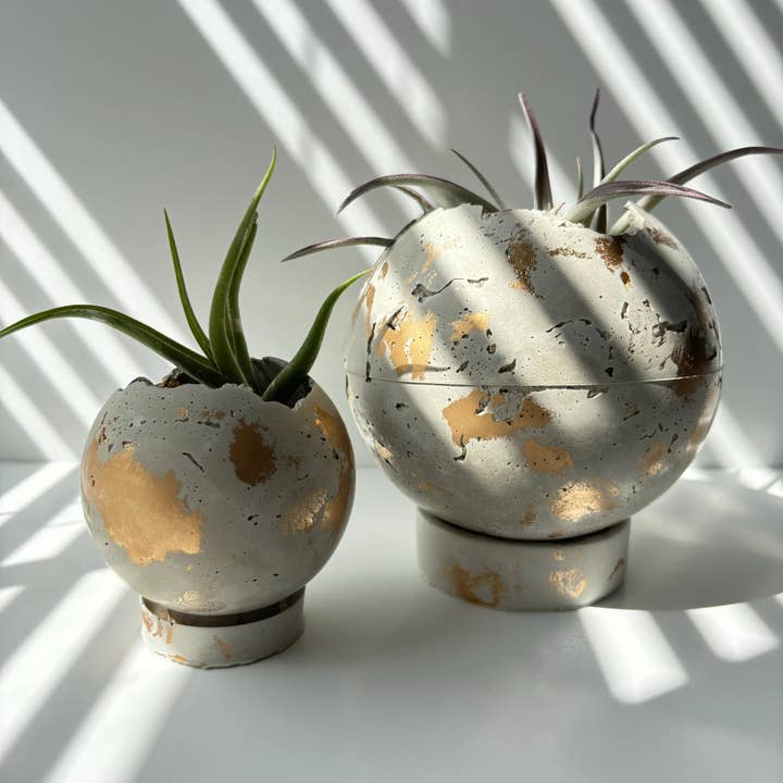 Fancy Concrete - Wholesale Plant Pot - Mini-Moon 3” Pot | Sphere Planter | Ball Concrete Planter