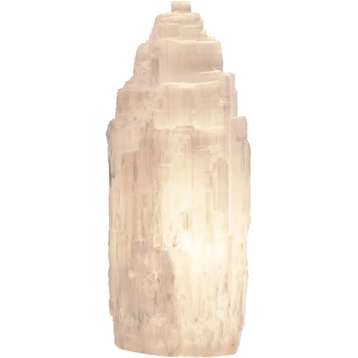 Kheops International - Wholesale Spiritual Stone/Crystal - Electric White Selenite Lamp 8-10-inch (Each)